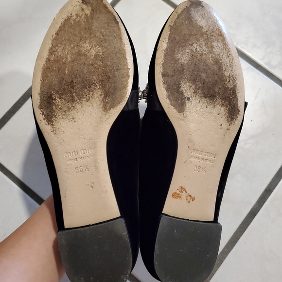 Miumiu velvet crystal ballet flats - Picture 2 of 2